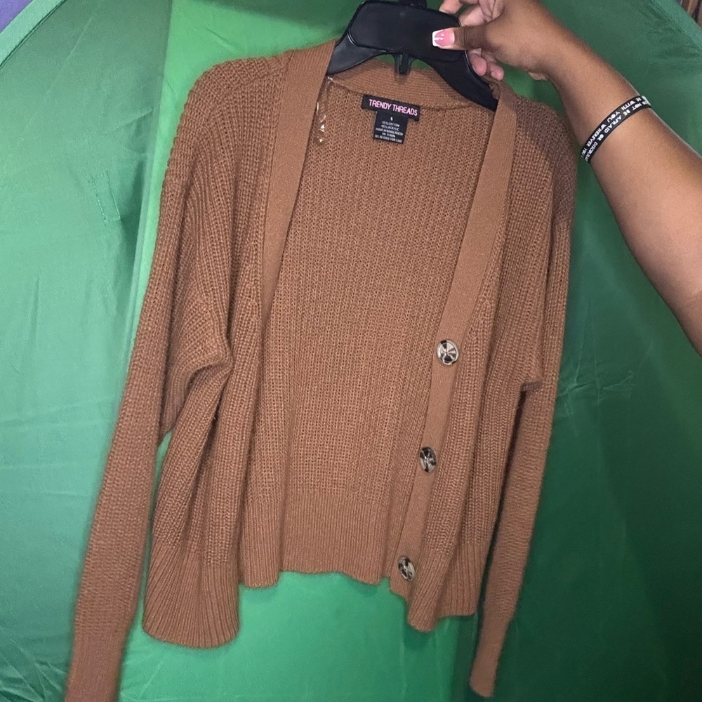 Women's Brown Cardigan Sweater
